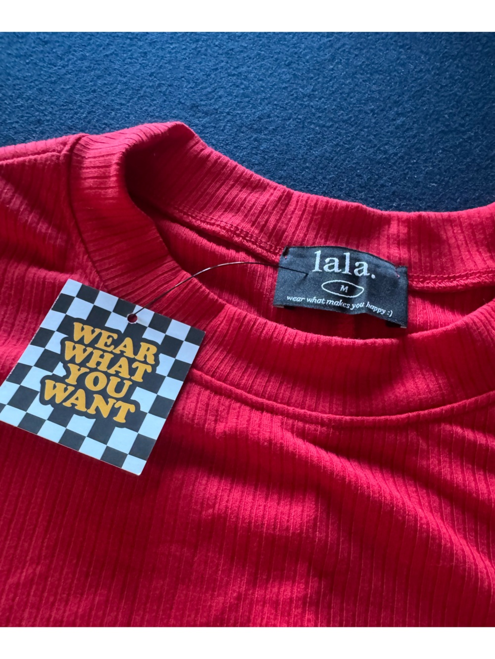Dressed in LALA women’s Red Ribbed tee/dress 😀lots of other LALA in my closet
